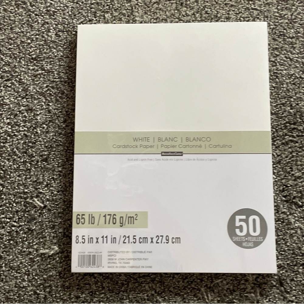 Cardstock Paper 8.5" x 11" White by Recollections 65lb